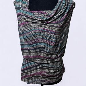 Black cowl neck top